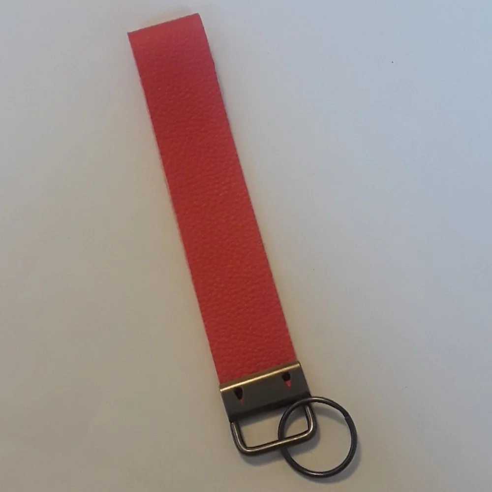 faux leather keychain wristlet